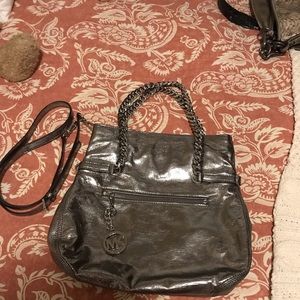 Michael Kors Medium Lacey Fold Over Metallic Tote